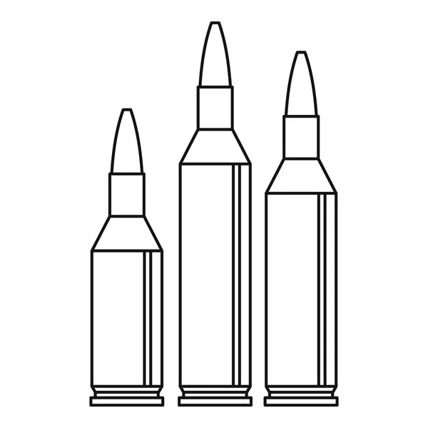 Geschossmunition Symbol, Umriss Stil — Stockvektor