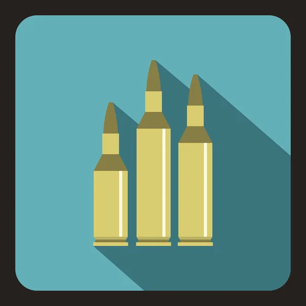 Ícone de munição de bala, estilo plano — Vetor de Stock