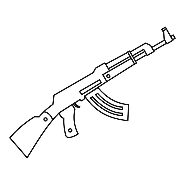 Machinepistool pictogram, Kaderstijl — Stockvector