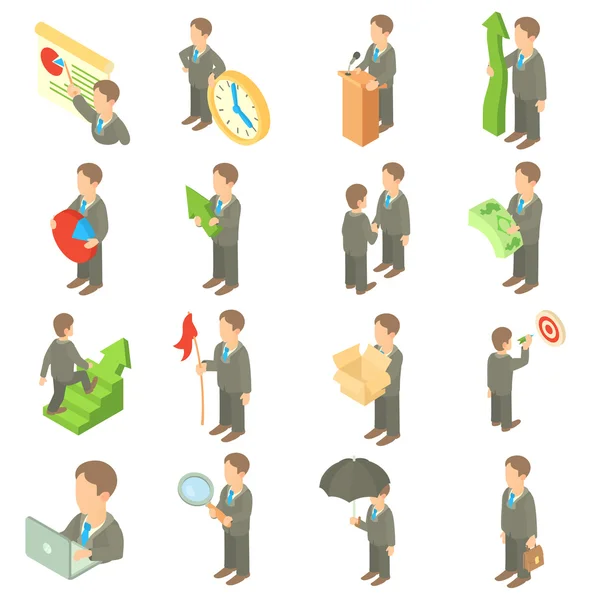 Conjunto de iconos de negocios, estilo de dibujos animados — Vector de stock