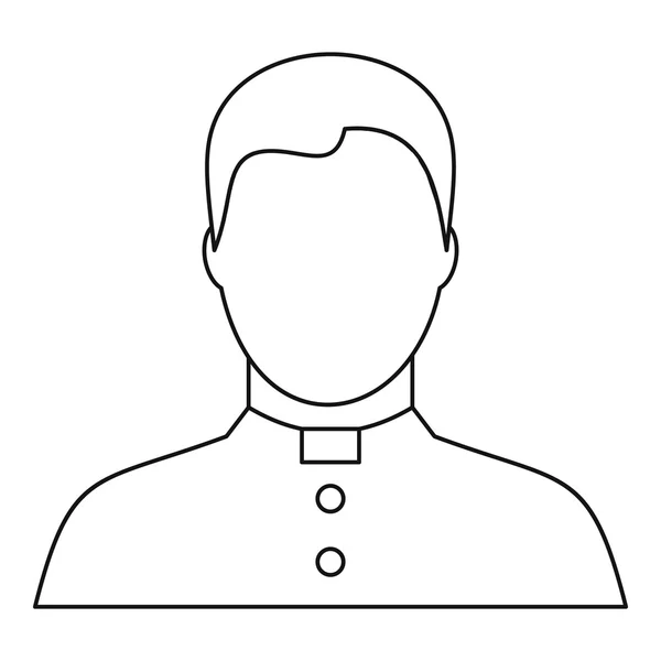 Catholic priest icon, outline style — Stock Vector
