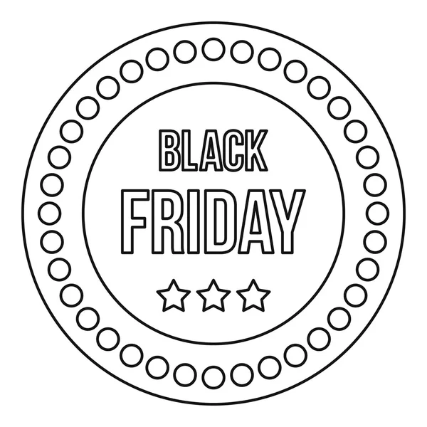 Black Friday ícone da etiqueta, estilo esboço — Vetor de Stock