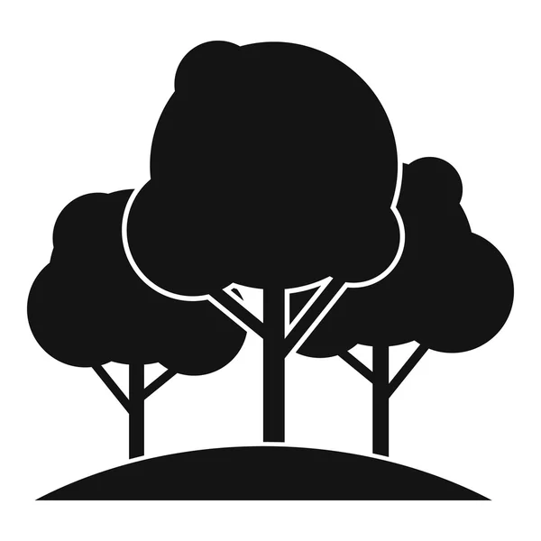 Forest bomen pictogram, eenvoudige stijl — Stockvector