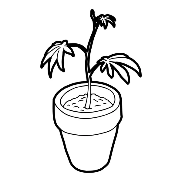 Иконка растения конопли, стиль контура — стоковый вектор
