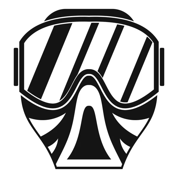 Paintball maskesi simgesi, basit tarzı — Stok Vektör