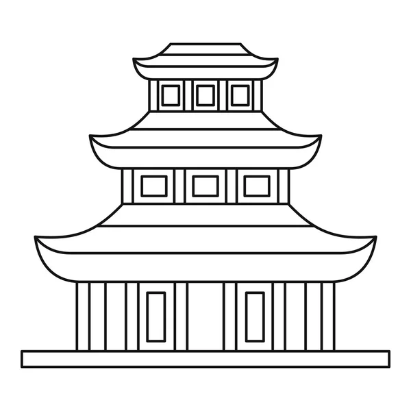 Ícone do templo budista, estilo esboço — Vetor de Stock