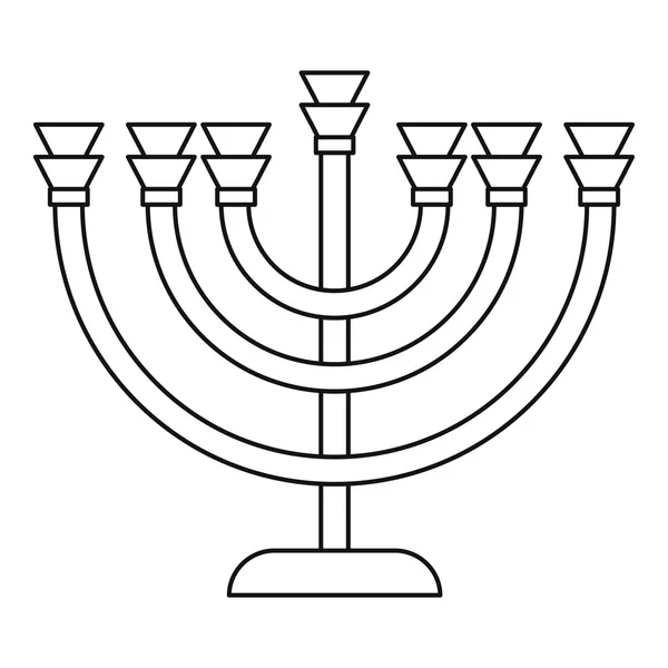 Icône Menorah dans le style de contour — Image vectorielle