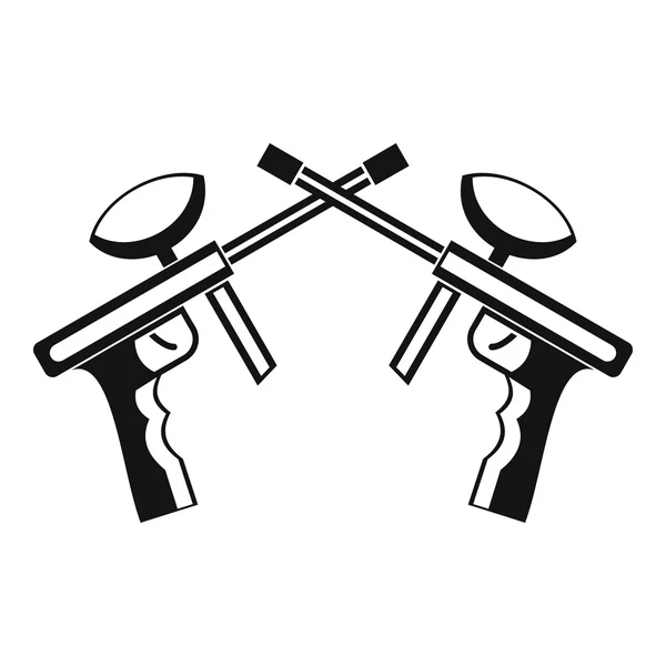 Icono de pistolas de Paintball, estilo simple — Vector de stock