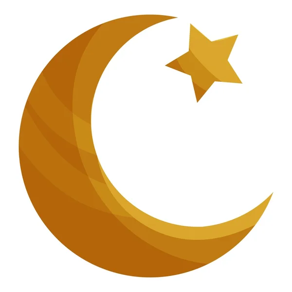Turkey star and crescent icon, cartoon style — Stock Vector