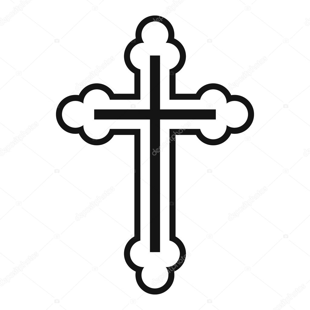 Crucifix icon in simple style