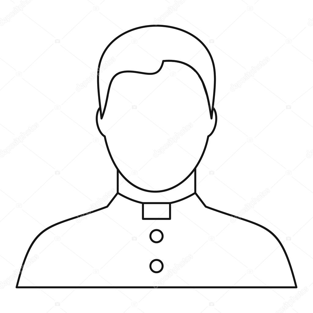 Catholic priest icon, outline style