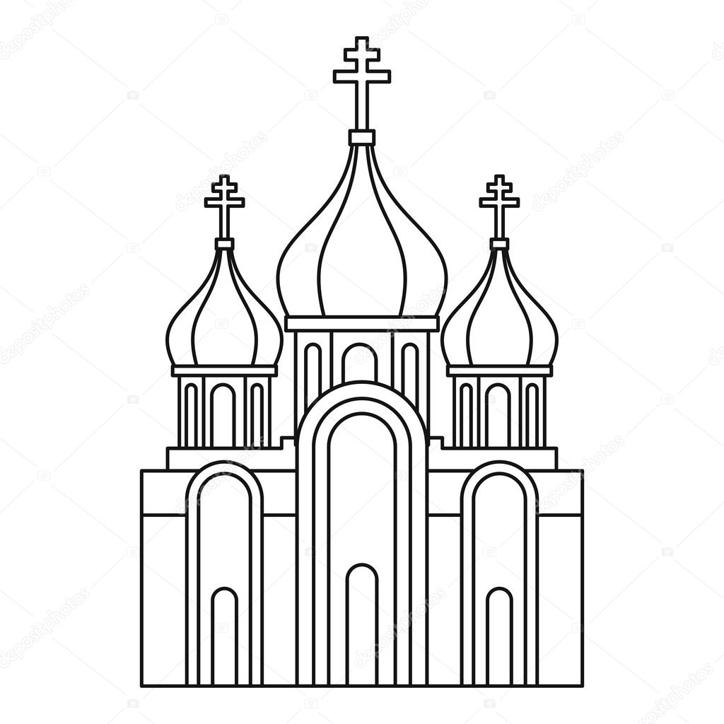 Christian church icon, outline style