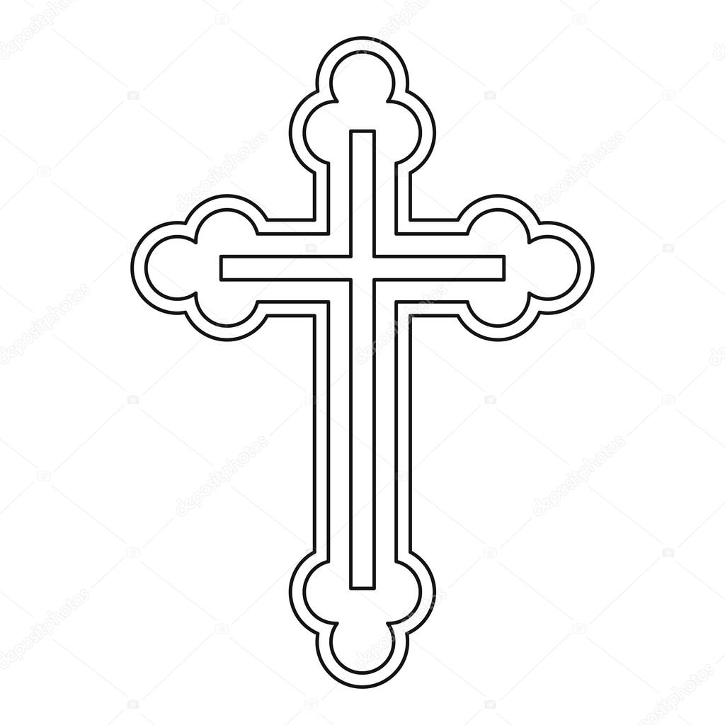 Crucifix icon in outline style