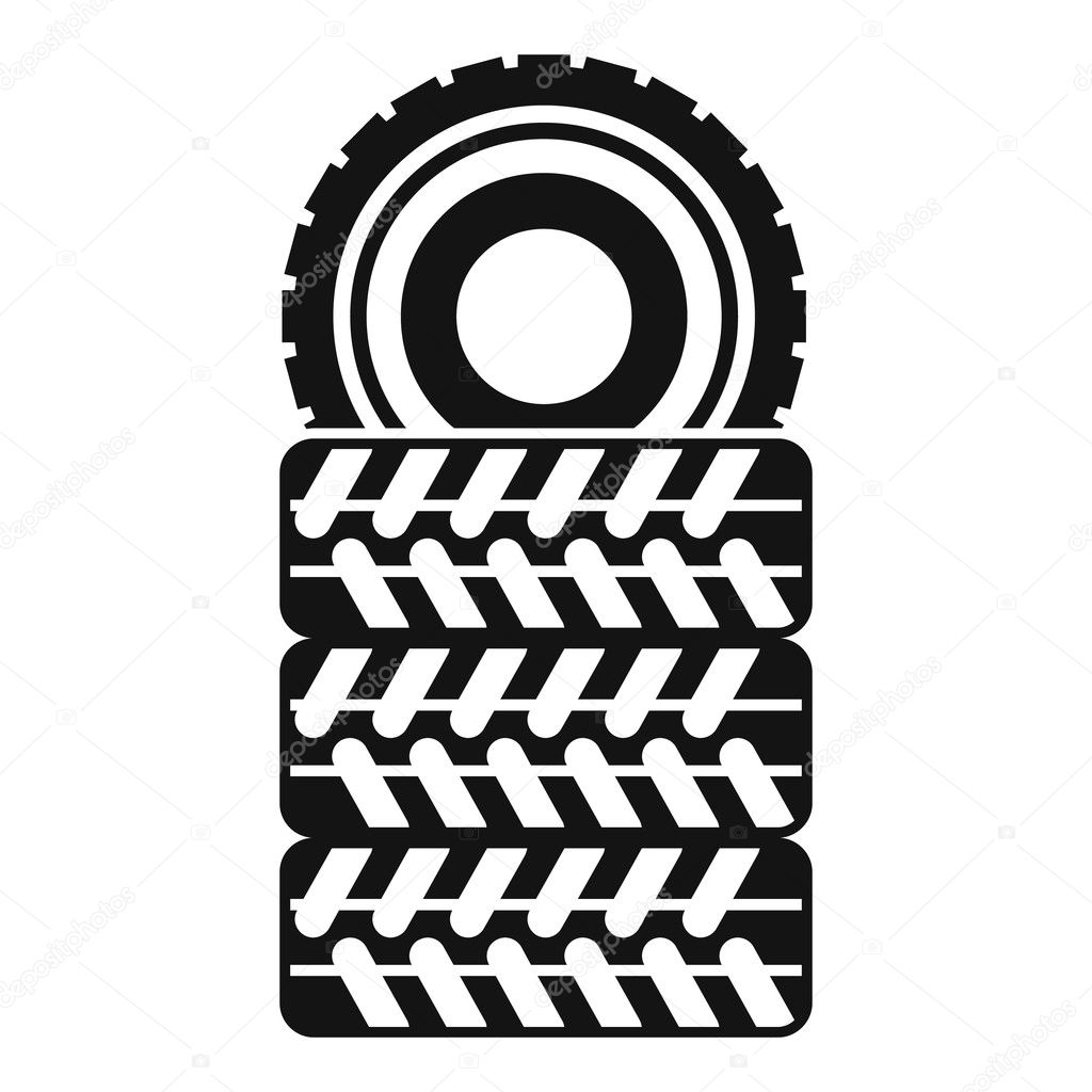 Pile of tires icon, simple style