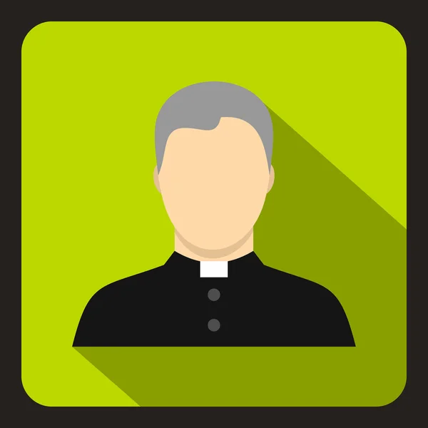 Katholieke priester pictogram, vlakke stijl — Stockvector