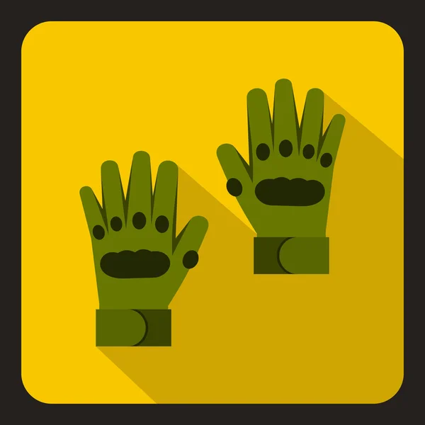 Paar grüne Paintball-Handschuhe, flacher Stil — Stockvektor