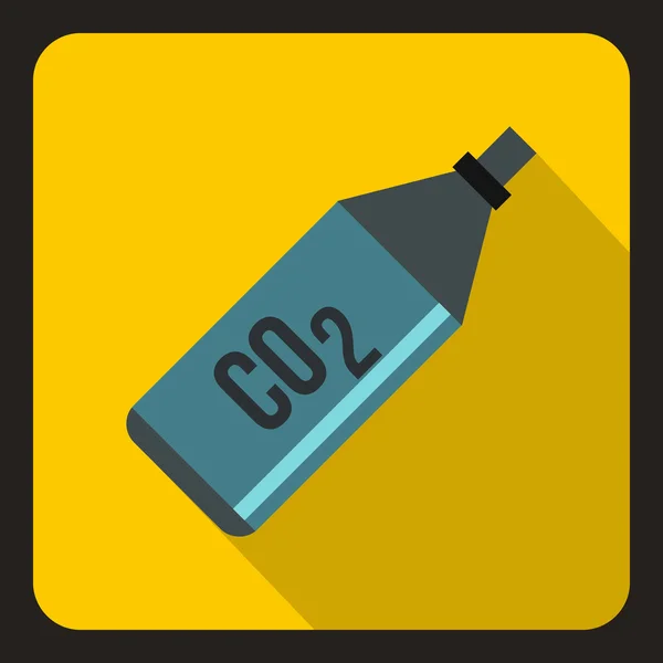 CO2 bottle icon, flat style — Stock Vector