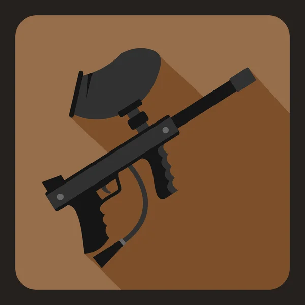 Paintball marker pictogram, vlakke stijl — Stockvector