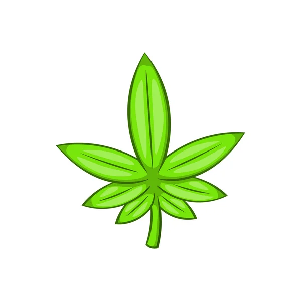 Icône feuille de cannabis, style dessin animé — Image vectorielle
