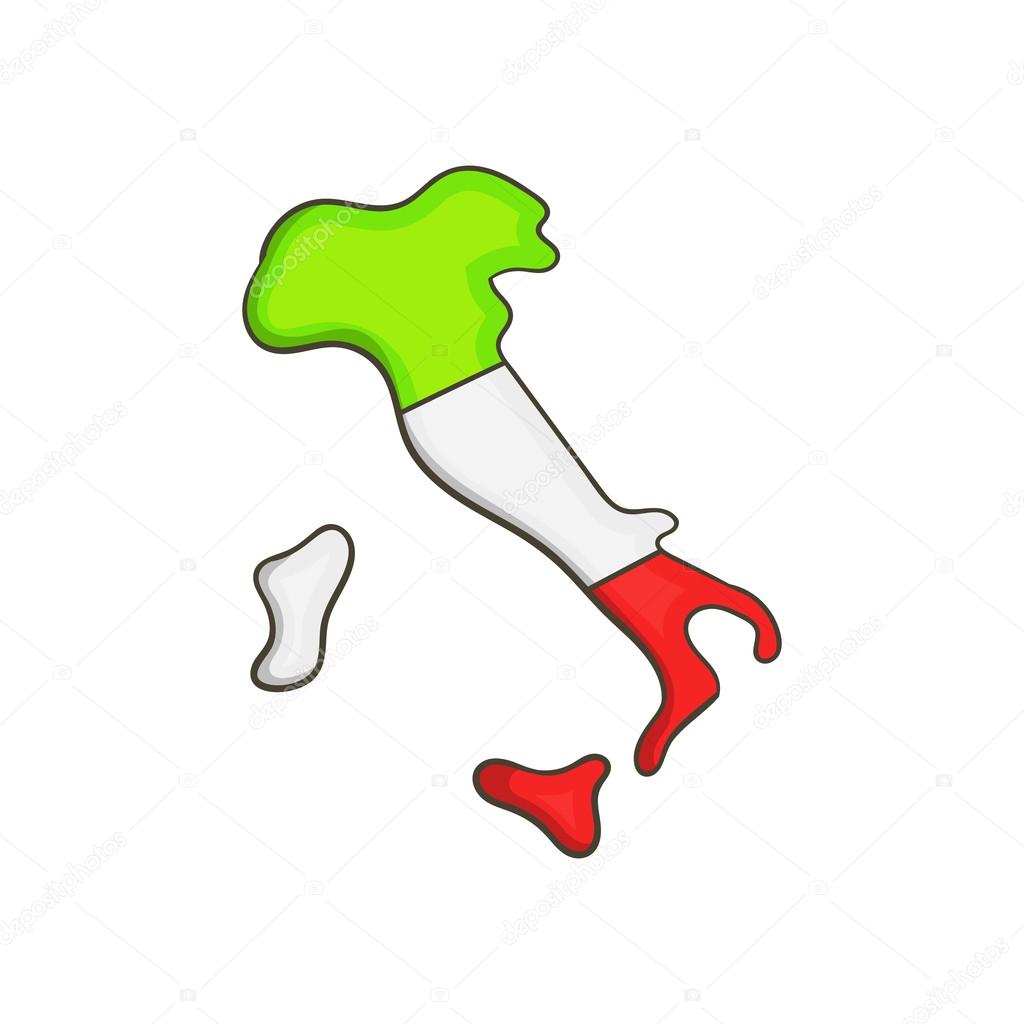 Italy map with flag icon, cartoon style — Stock Vector ...