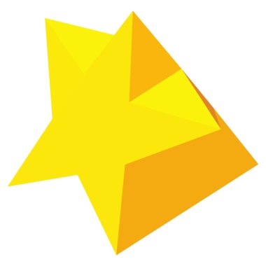 Festival beş köşeli yıldız simgesi, izometrik 3d stili