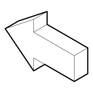 Sol ok simgesi, anahat stili