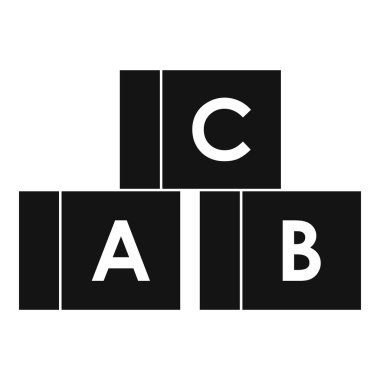 Alfabe küpleri ile harfler A, B, C simgesi