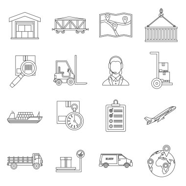 Lojistik simgeler kümesi, anahat stili