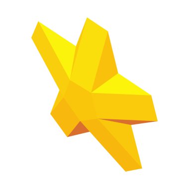 Altın yıldız sembol simge, izometrik 3d Stil Ödülleri