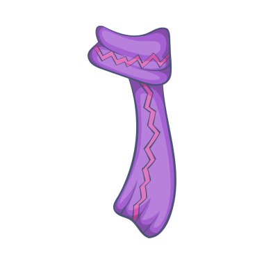 Kış örme eşarp simgesi, karikatür tarzı