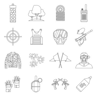 Paintball Icons set, anahat stili