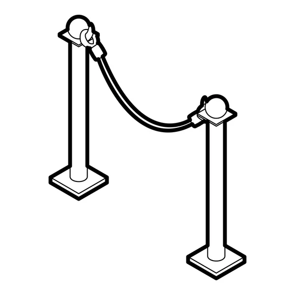 Icono de cuerda de barrera, estilo de contorno — Vector de stock