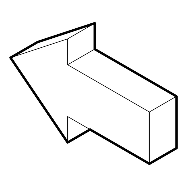 왼쪽된 화살표 아이콘, 윤곽선 스타일 — 스톡 벡터