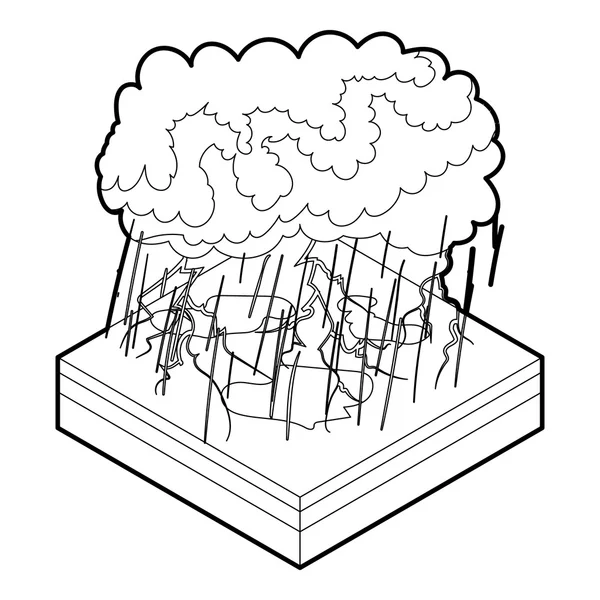 Icono de tormenta eléctrica en estilo de esquema — Archivo Imágenes Vectoriales