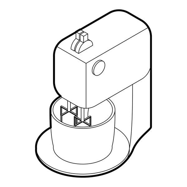 Mezclador de cocina icono, estilo de esquema — Vector de stock