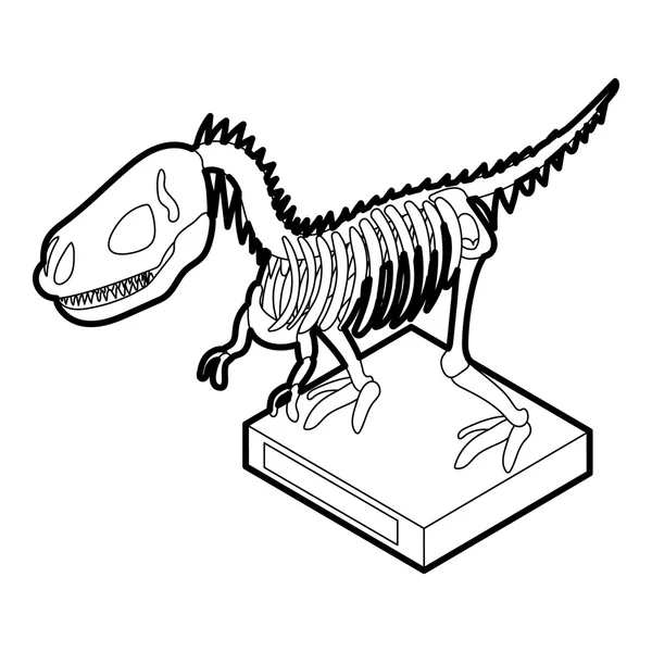 Icona dello scheletro di dinosauro, stile contorno — Vettoriale Stock