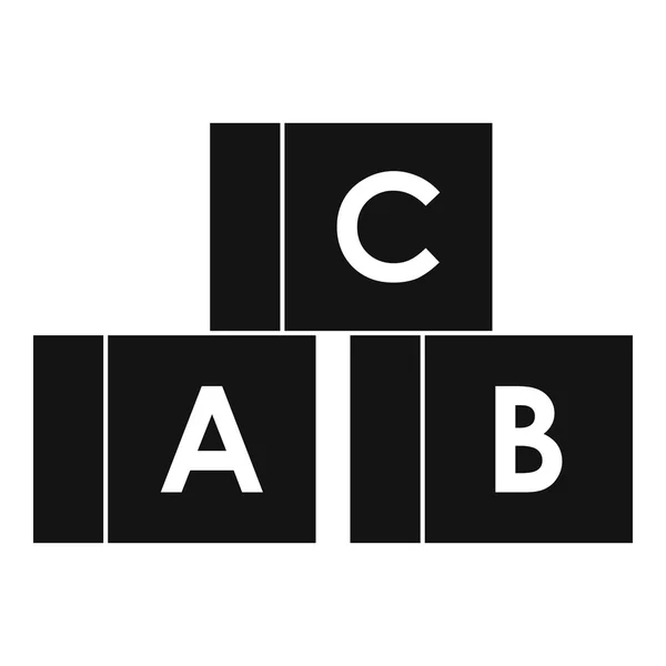Кубики алфавіту з літерами A, B, C піктограмою — стоковий вектор
