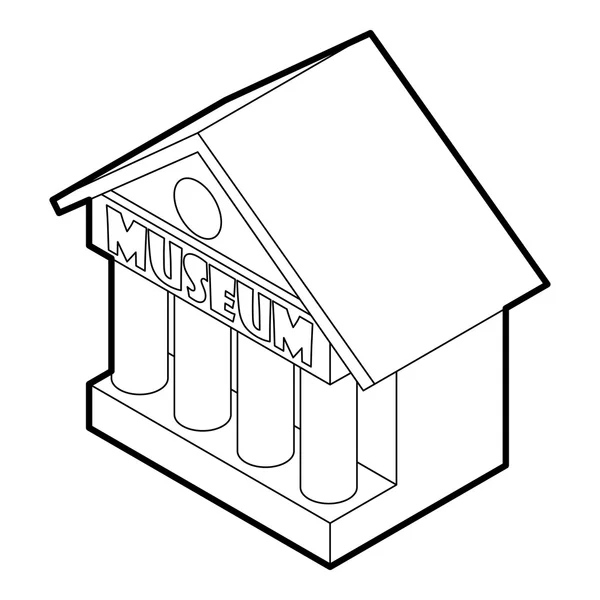 Иконка здания музея, стиль наброска — стоковый вектор