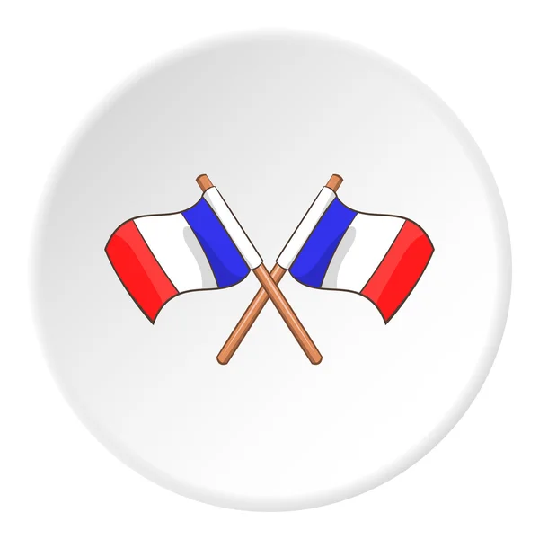 Flagge der Frankreich-Ikone, Cartoon-Stil — Stockvektor