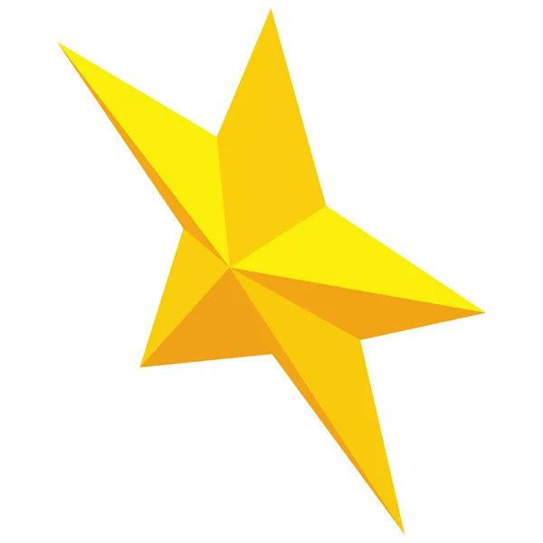 Ícone estrela de cinco pontas de metal dourado — Vetor de Stock