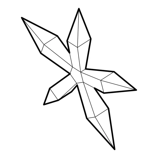 Zugespitztes Sternsymbol, Umrissstil — Stockvektor