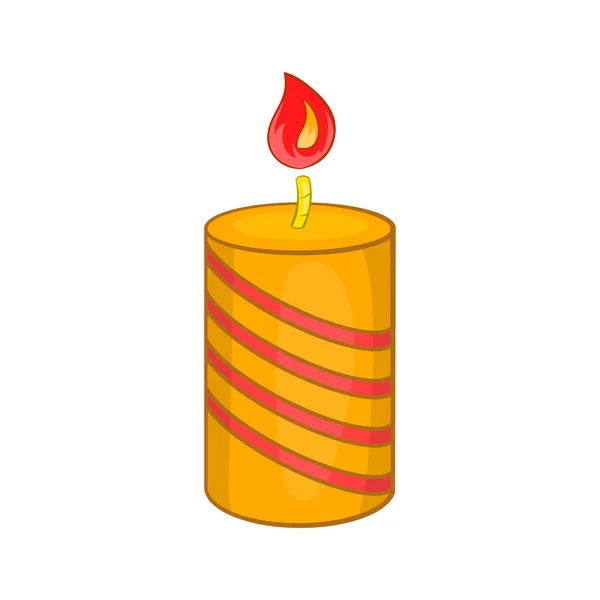 燃烧的蜡烛图标，卡通风格 — 图库矢量图片