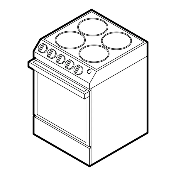Nowoczesne elektryczne kuchenka ikona, styl konturu — Wektor stockowy
