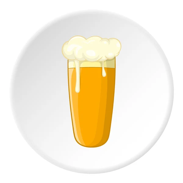 Glass of beer icon, cartoon style — Stock Vector