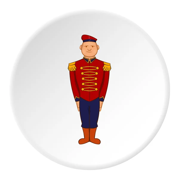Британский солдат в форме икона, мультяшный стиль — стоковый вектор