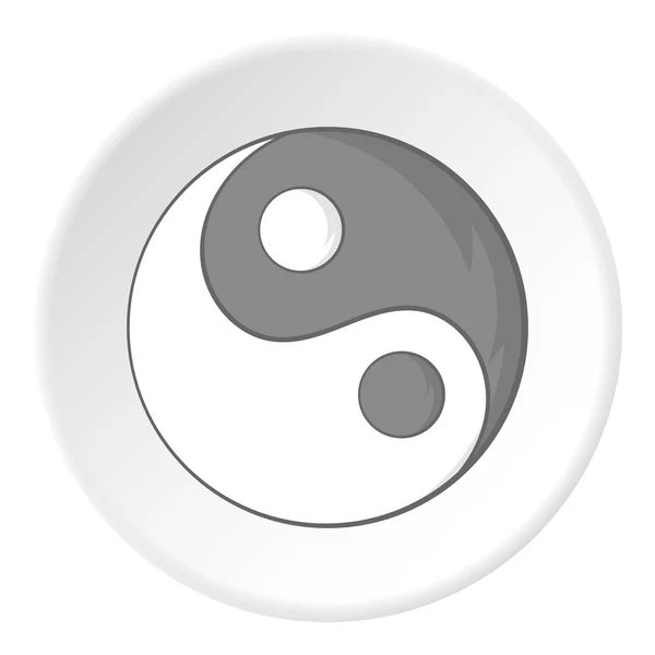 Signo yin yang icono, estilo de dibujos animados — Vector de stock