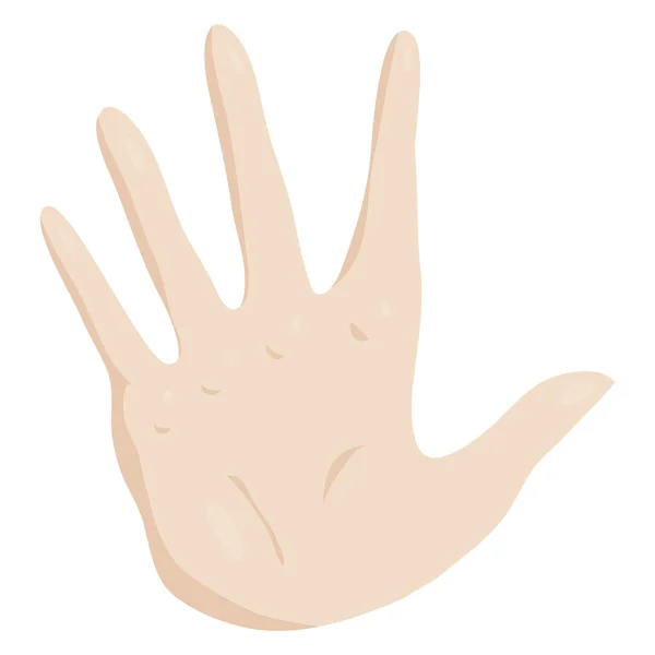 Рука показывает пять пальцев значок, мультяшный стиль — стоковый вектор