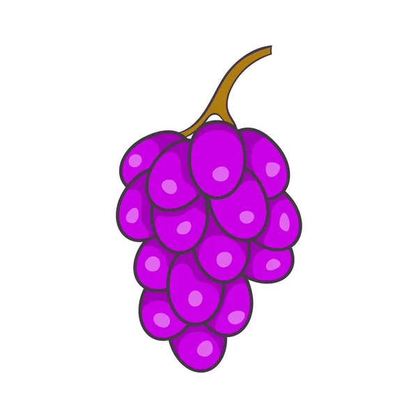 Ramo de uvas de vino icono, estilo de dibujos animados — Vector de stock