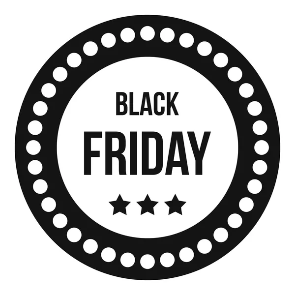 Ícone de etiqueta Black Friday, estilo simples — Vetor de Stock