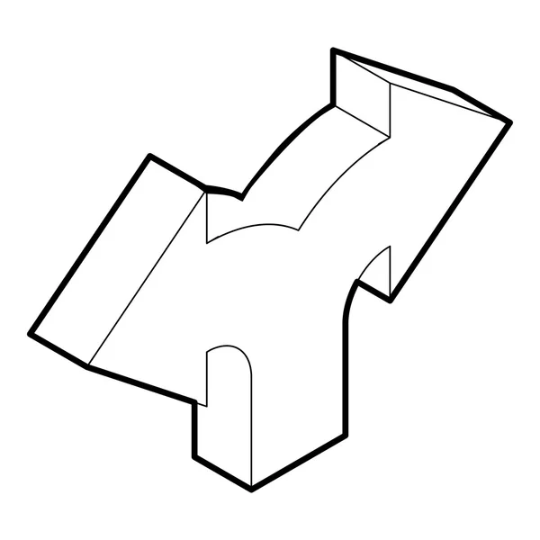 Icône flèche de direction bidirectionnelle, style contour — Image vectorielle